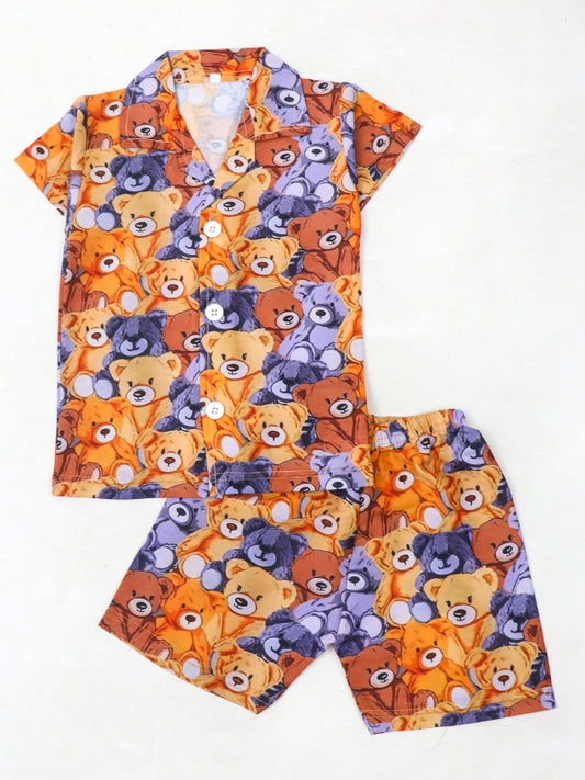 BS57 M Kids Suit 1Yrs - 4Yrs Printed Bears Multicolour