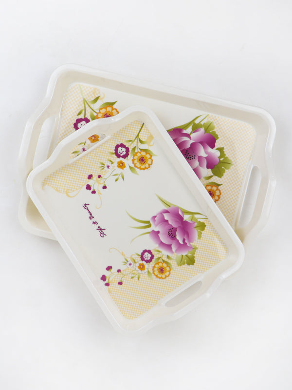 Pack of 2 Melamine Serving Tray Designed 11