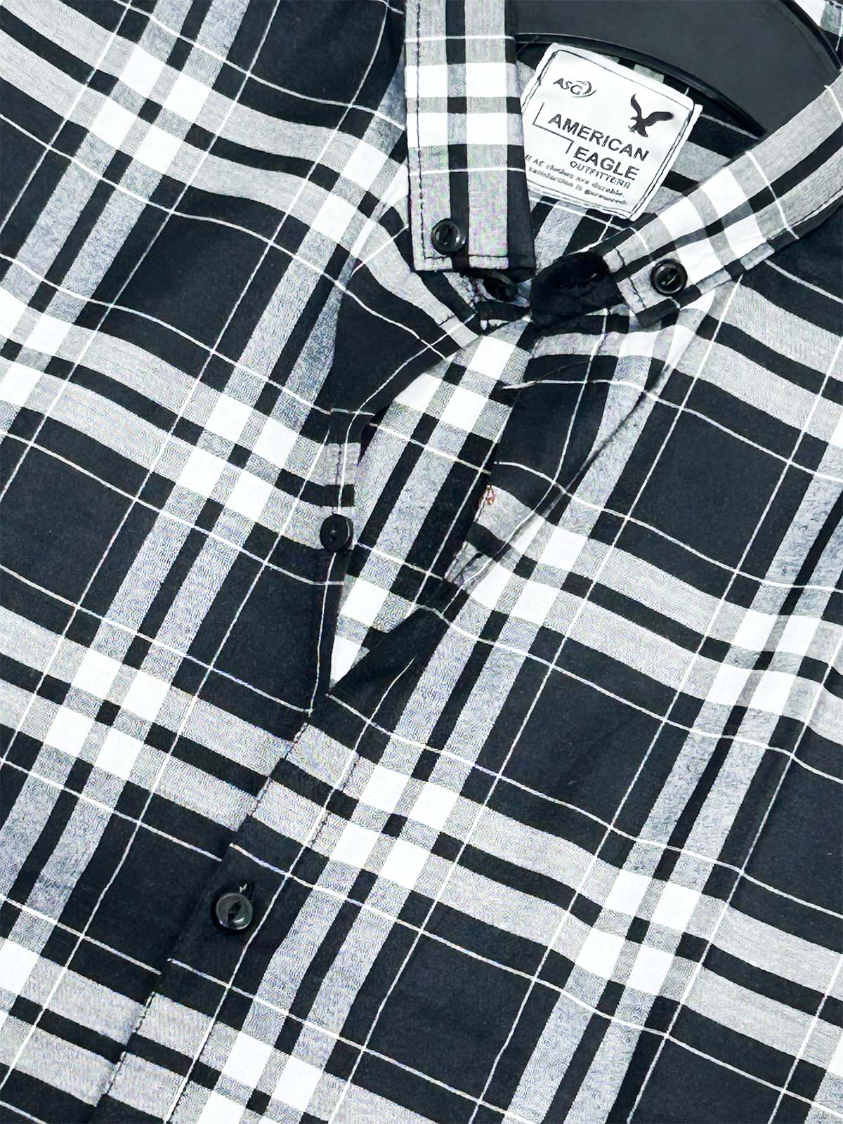 Black Checks Casual Shirt For Men MCS128