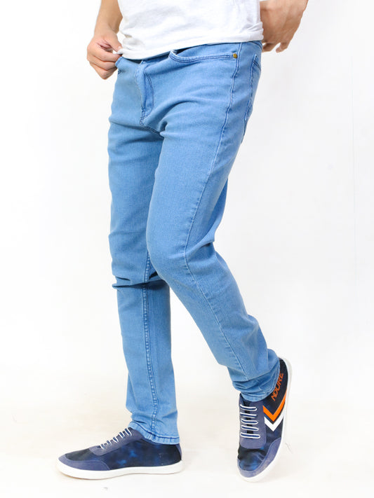 Light Blue Regular Fit Stretchable Jeans For Men MDJ19