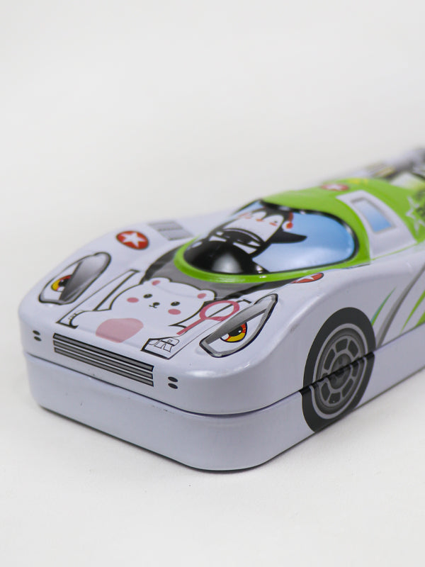 PB09 Metal Pencil Box For Kids Car White