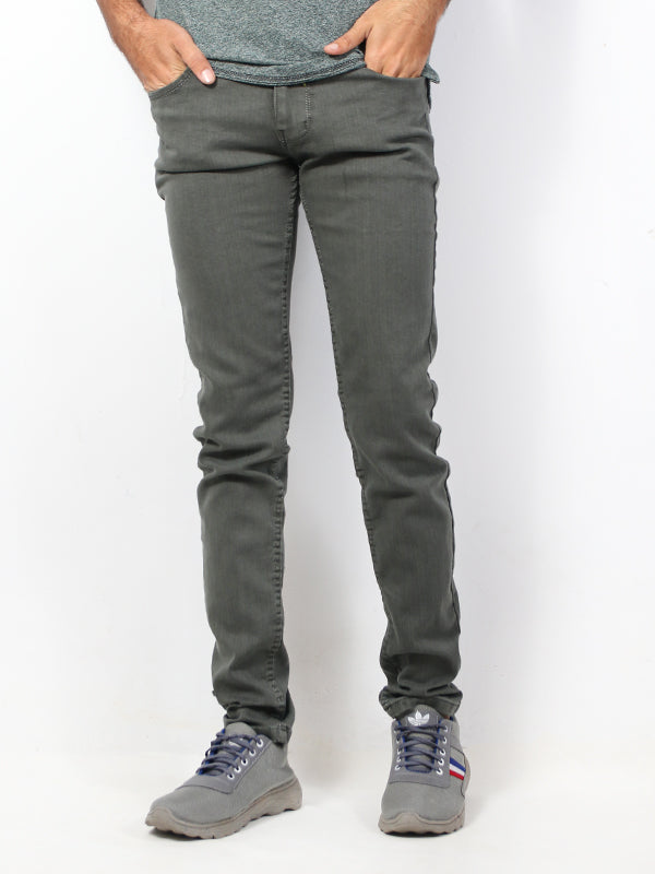 Men's Regular Fit Stretchable Denim Jeans Green Shade