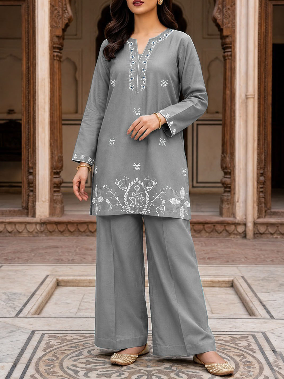 2Pc Co-Ord Set for Girls/Women Grey WCS07
