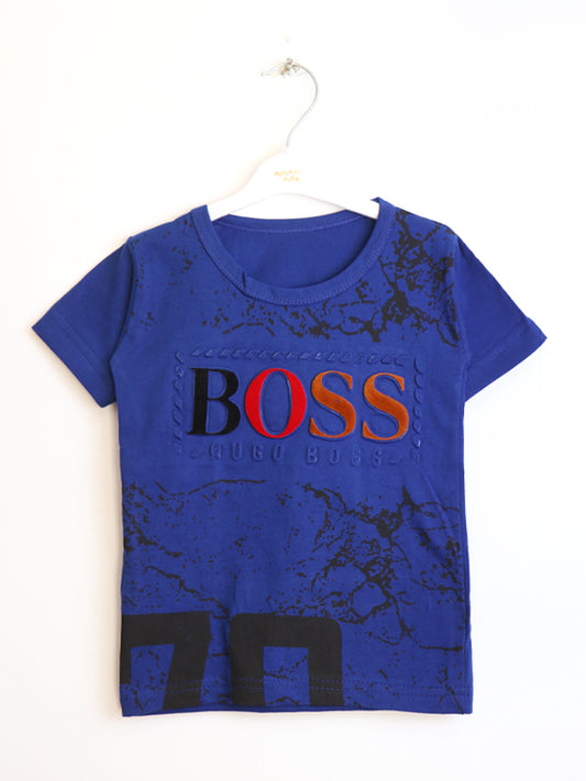 TB01 Boy T-Shirt 3 Yrs - 8 Yrs Boss Dark  Blue