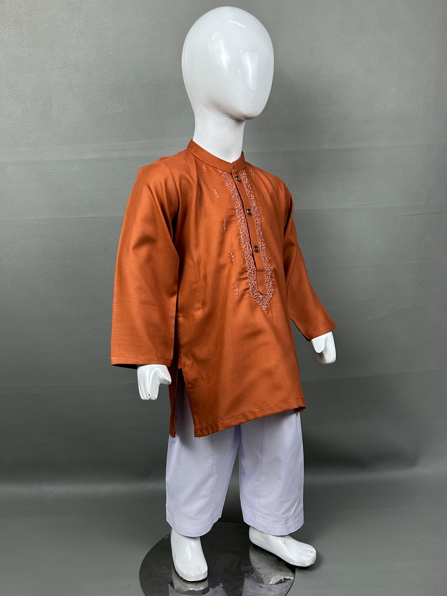 2Yrs - 14Yrs 720 Rust Kameez Shalwar Suit For Boys AM BKS118