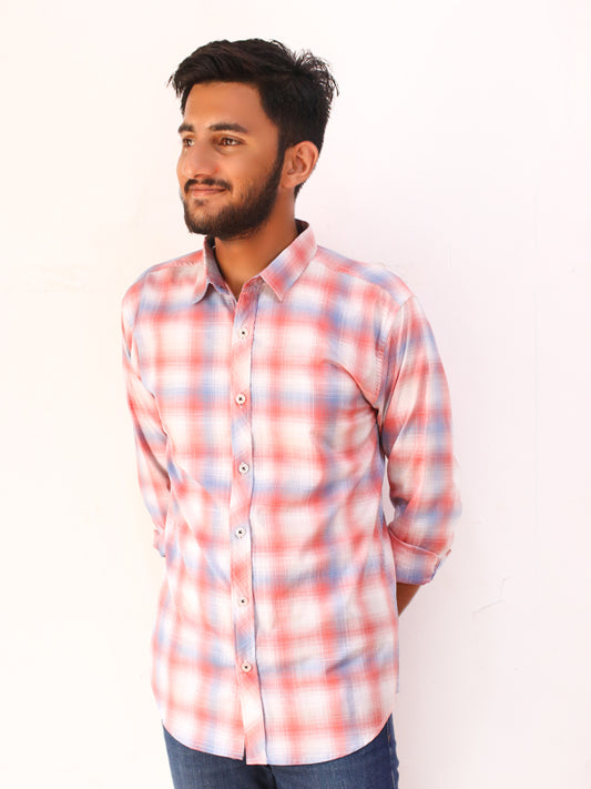 Red Checks Casual Shirt For Men AZ MCS21