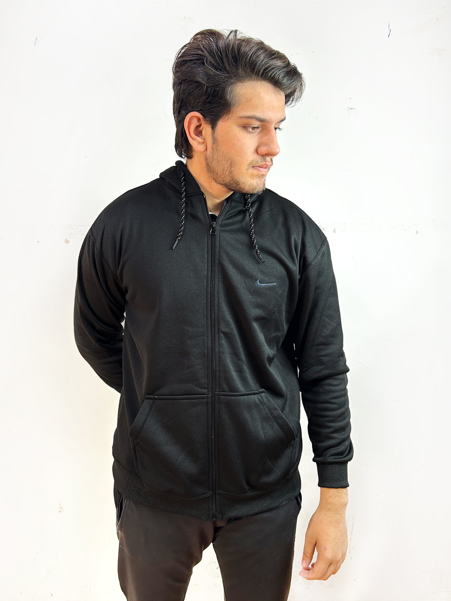 Black Zipper Hoodie For Men MG MH17