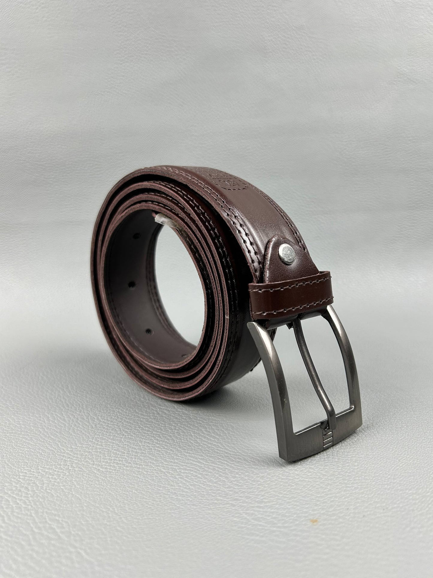 Dark Brown Faux Leather Belt For Men MB28