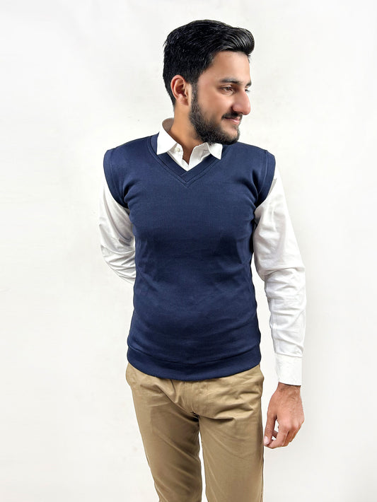 Multicolor V-Neck Sleeveless Jumper For Men