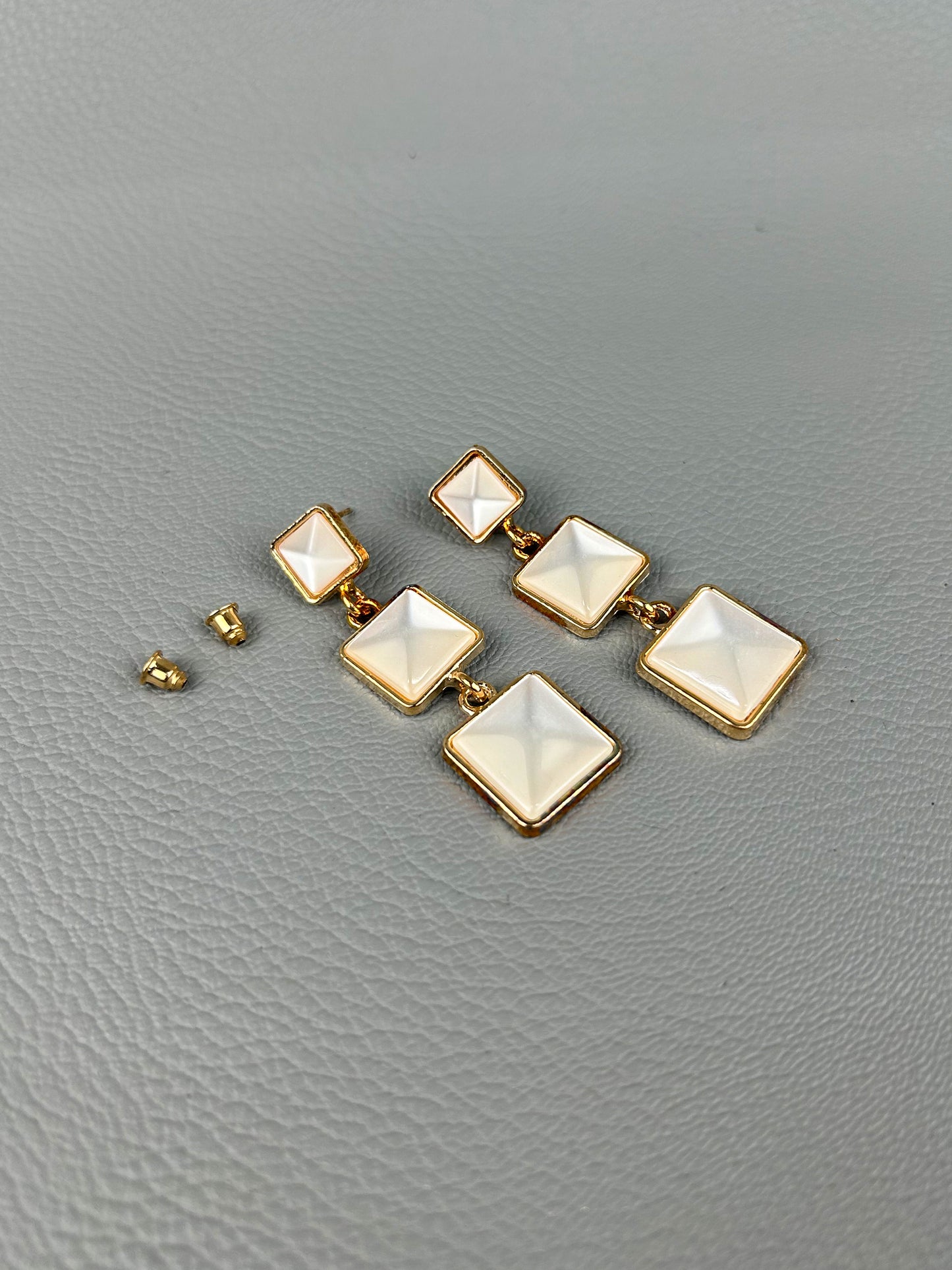 Golden Square Drop Earrings For Women/Girls WER03