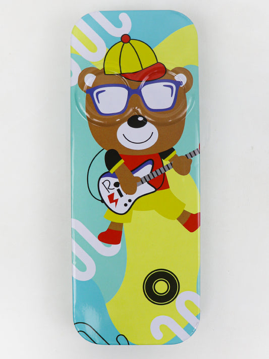 PB11 Metal Pencil Box For Kids Bear Green