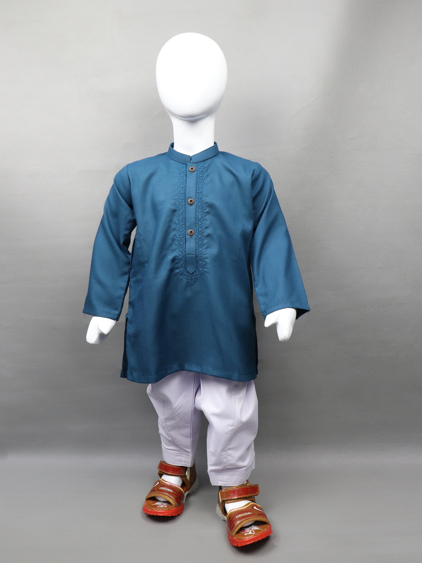 2Yrs - 14Yrs 681 Dark Sea Blue Kameez Shalwar Suit For Boys BKS108