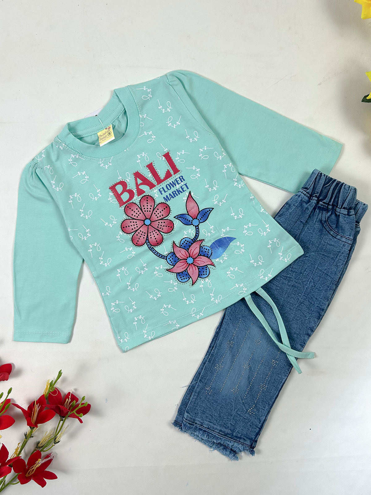 1Yr - 4Yrs Green Bali Suit For Girls GS580