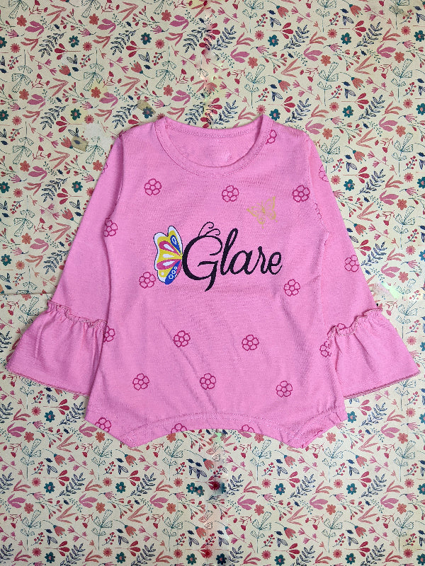 2Yrs - 7Yrs Glow Pink T-Shirt For Girls SK GTS16