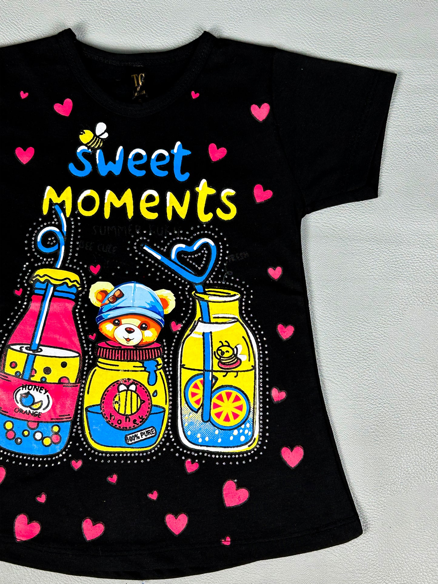 2.5Yrs - 7Yrs Moments Black T-Shirt For Girls TB GTS24