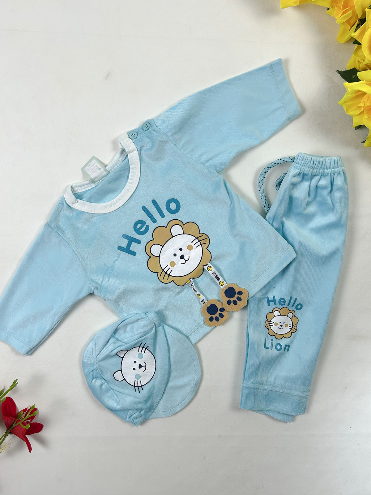 0Mth - 3Mth Sky Blue Hello Baba Suit For Newborn NBS827