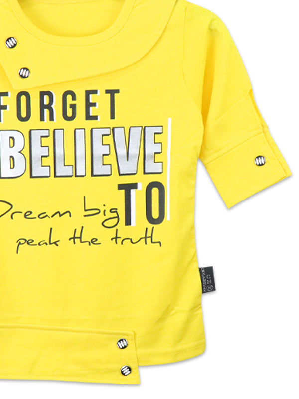 ATT Girls T-Shirt 3.5 Yrs - 9 Yrs Believe Yellow