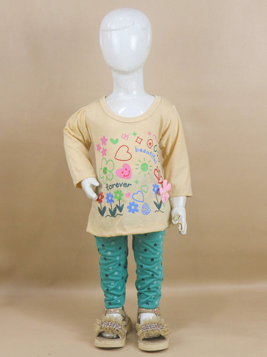 1Yr - 4Yrs Beautiful Light Yellow Suit For Girls RG GS48