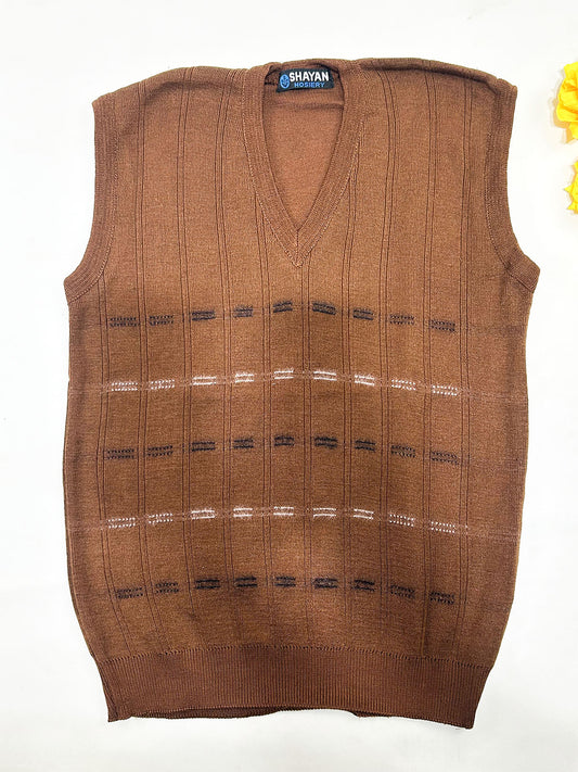 Rust Sleeveless Sweater for Men MSW81