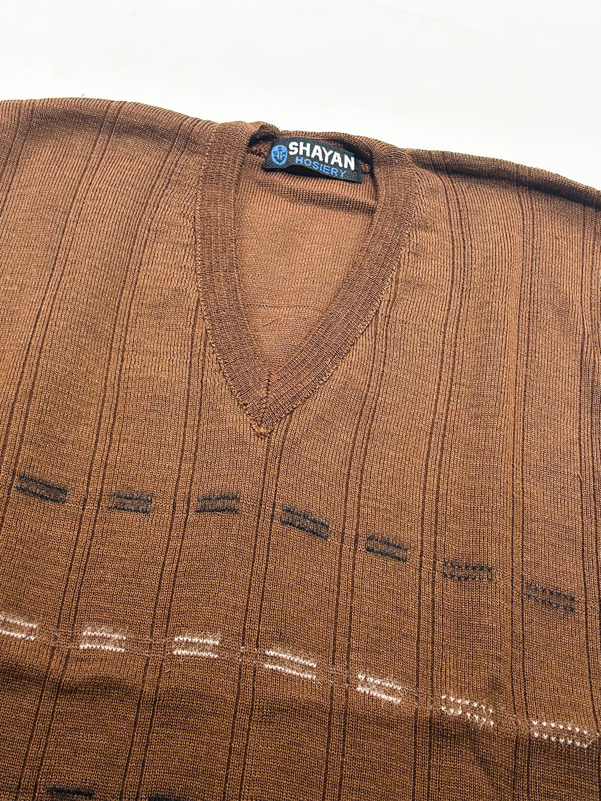 Rust Sleeveless Sweater for Men MSW81