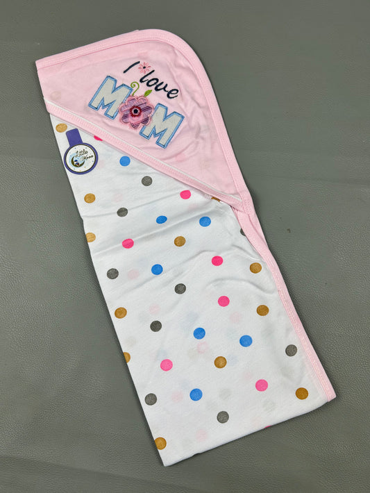 Light Pink Love Mom Wrapping Sheet For Newborn NWS38