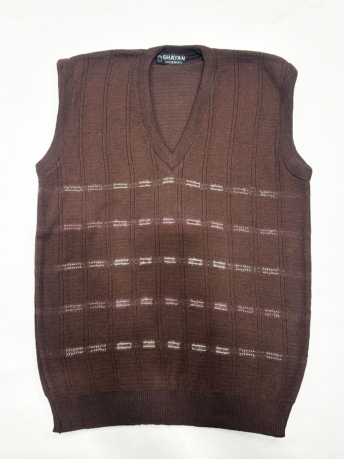 Brown Sleeveless Sweater for Men MSW82