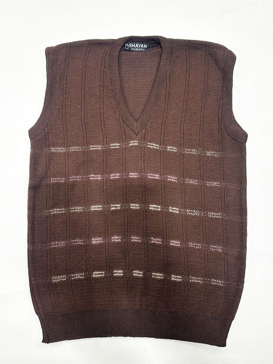 Brown Sleeveless Sweater for Men MSW82