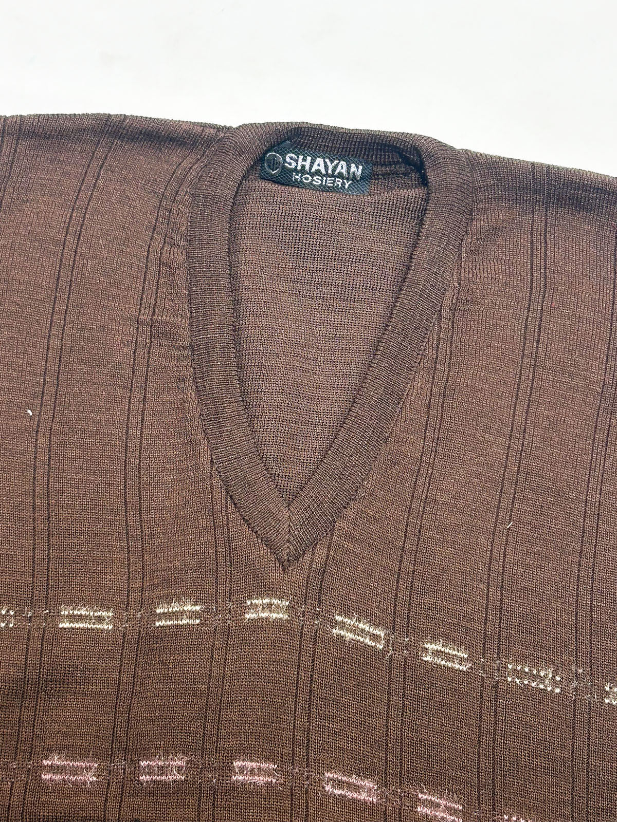 Brown Sleeveless Sweater for Men MSW82