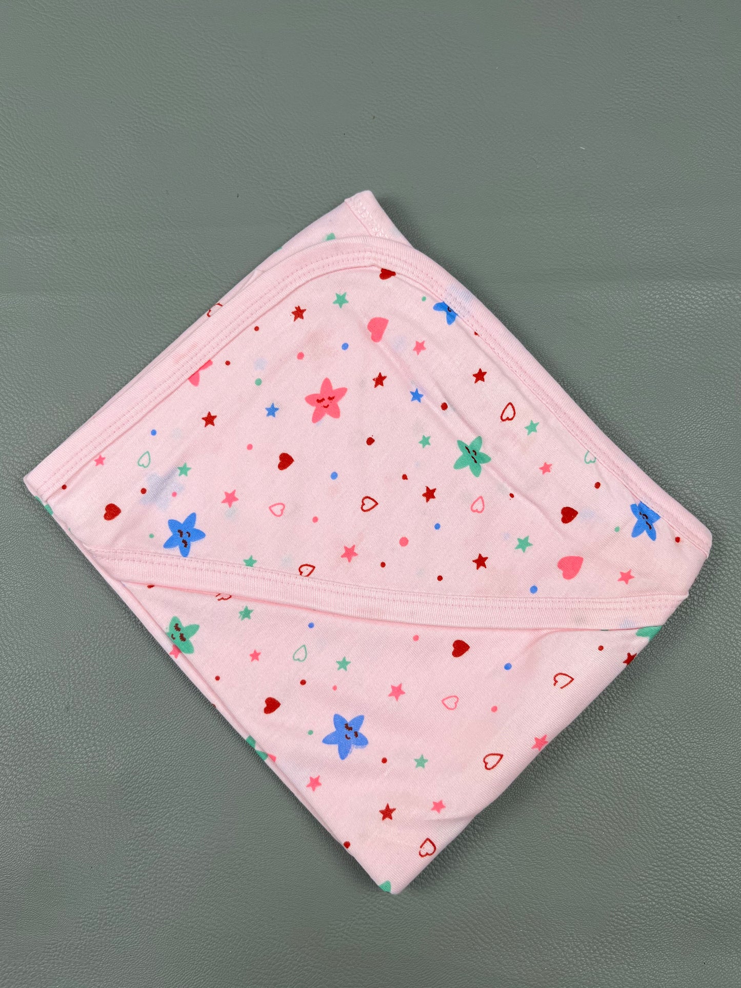 Light Pink Heart Wrapping Sheet For Newborn NWS39