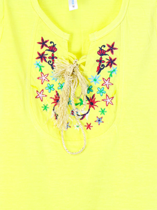 AM Girls T-Shirt 2.5 Yrs - 7 Yrs Micro Stars Yellow