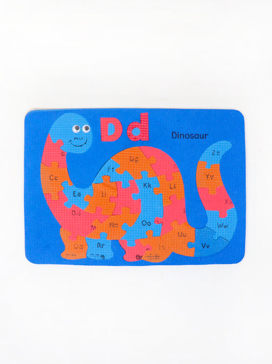 Matt Foam Alphabet Puzzle Board Dinosaur Shaped Multicolor