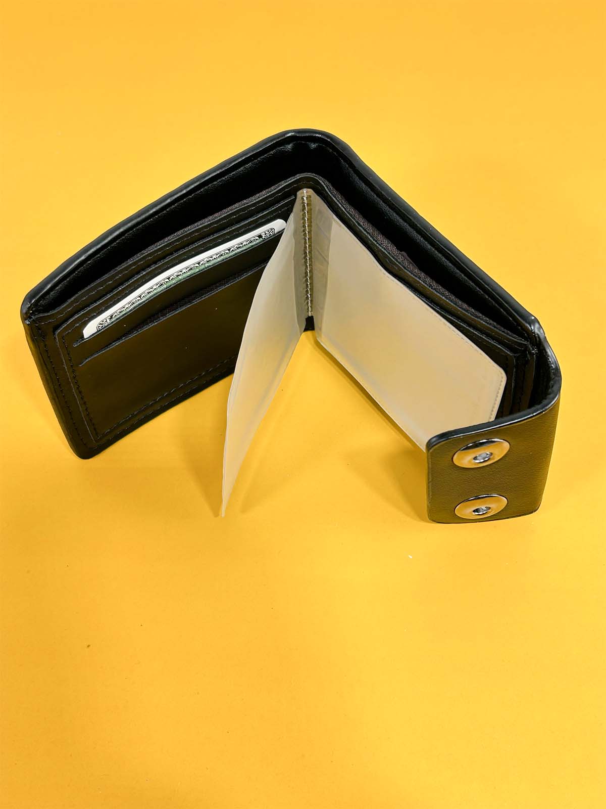 Black Syn-Leather Wallet For Men MW83
