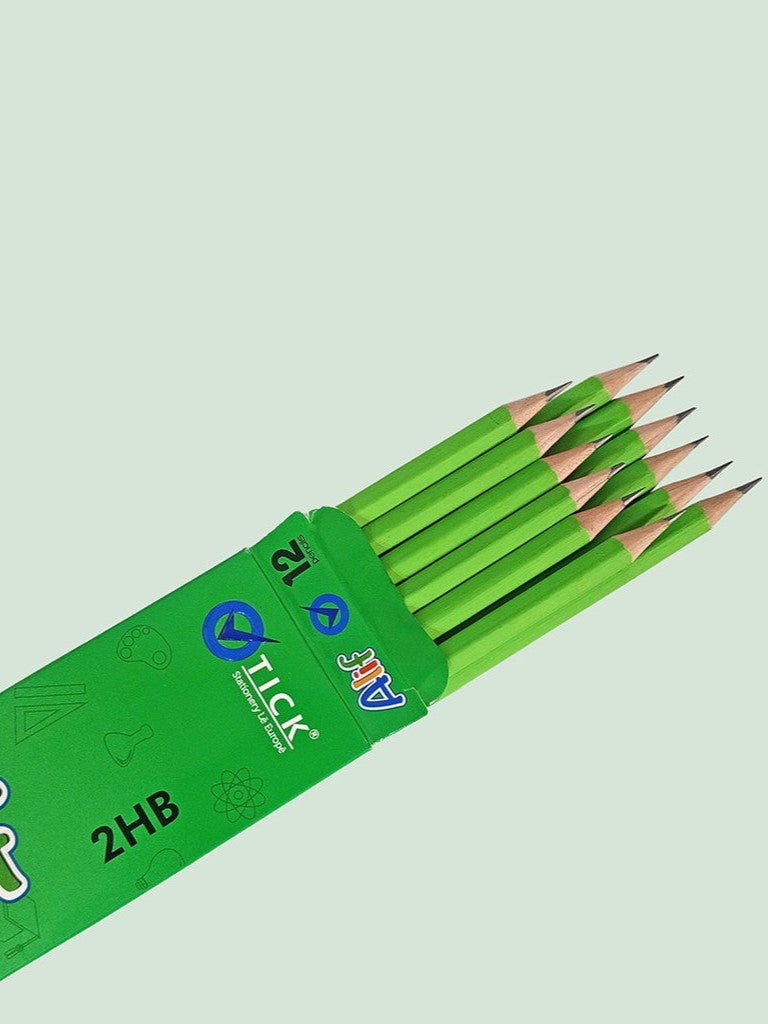 Tick ALIF Green Hexagonal Eraser tip Pencil 12 PCS Pack