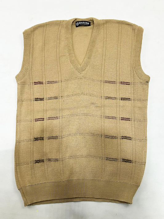 Light Yellow Sleeveless Sweater for Men MSW84