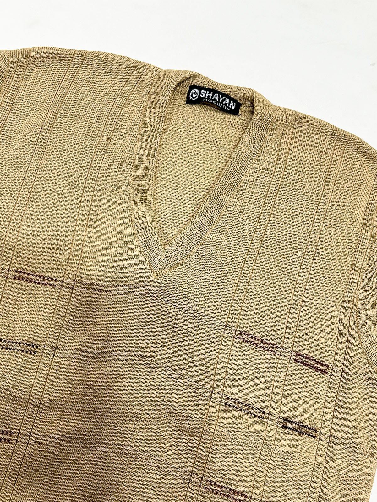 Light Yellow Sleeveless Sweater for Men MSW84