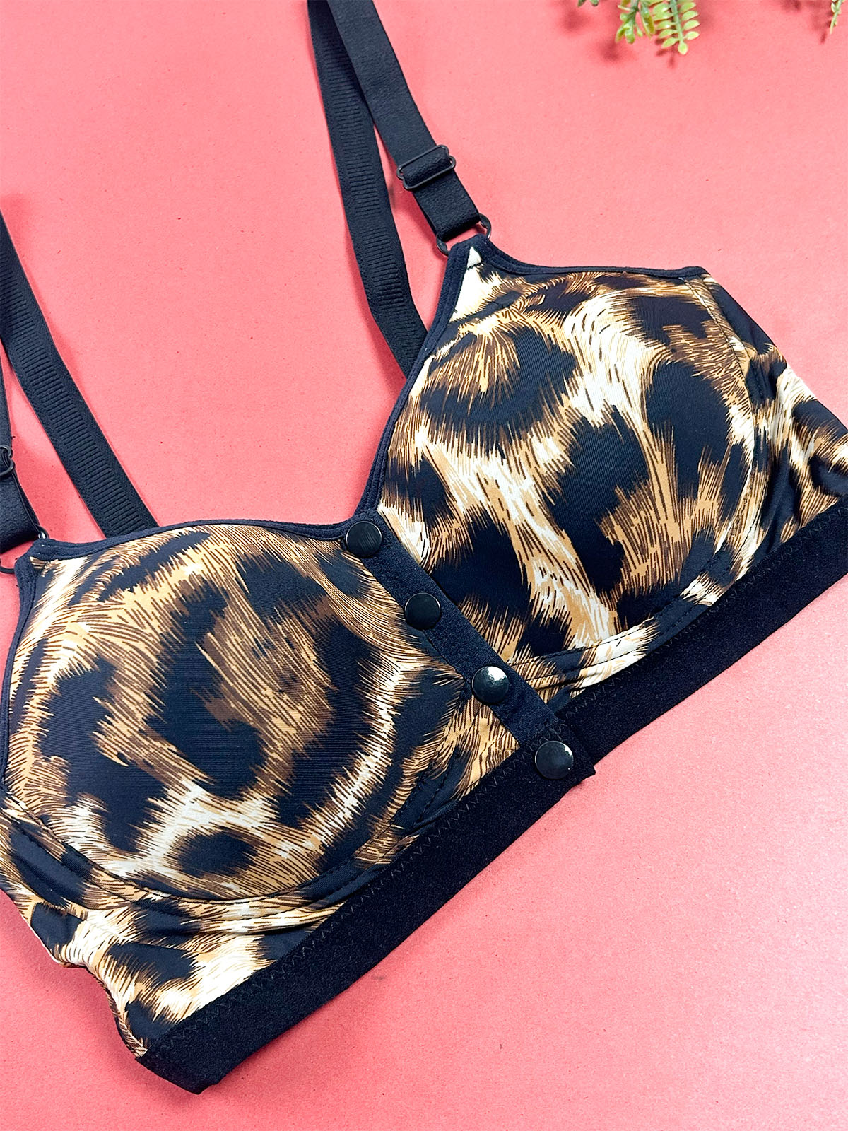 Brown & Black Leopard Print Bra for Girls and Women LB85