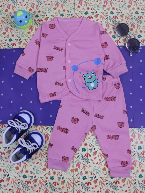 0Mth - 9Mth Bear Pink Baba Suit For Newborns BG NBS78