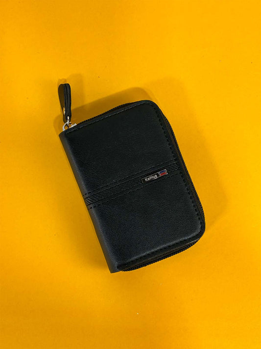Black Card Holder Syn-Leather Wallet MW86