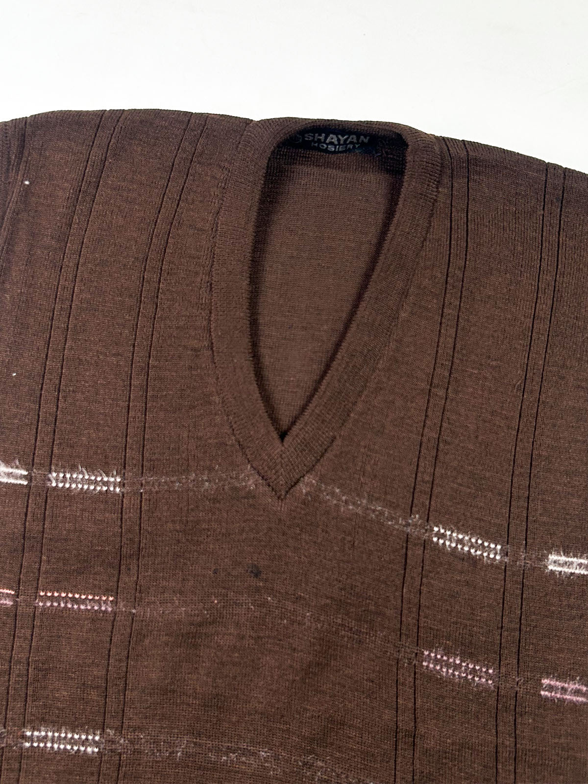 Dark Rust Sleeveless Sweater for Men MSW86
