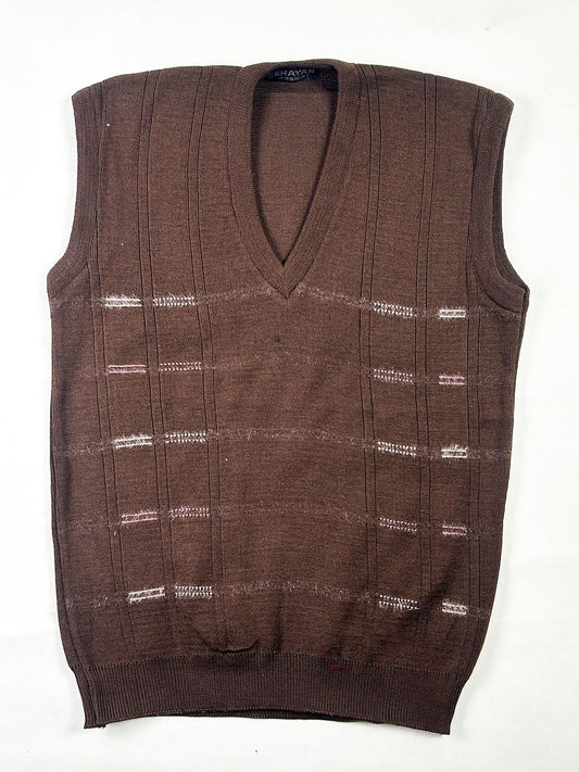 Dark Rust Sleeveless Sweater for Men MSW86