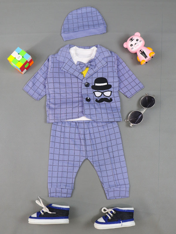 0Mth - 3Mth Tweety Purple 3Pc Baba Suit For Newborns AJ NBS68