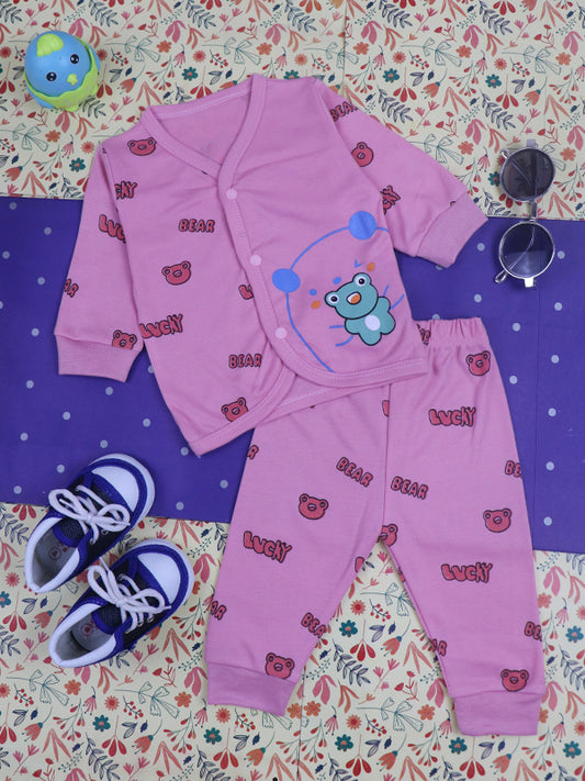 0Mth - 9Mth Bear Pink Baba Suit For Newborns BG NBS78