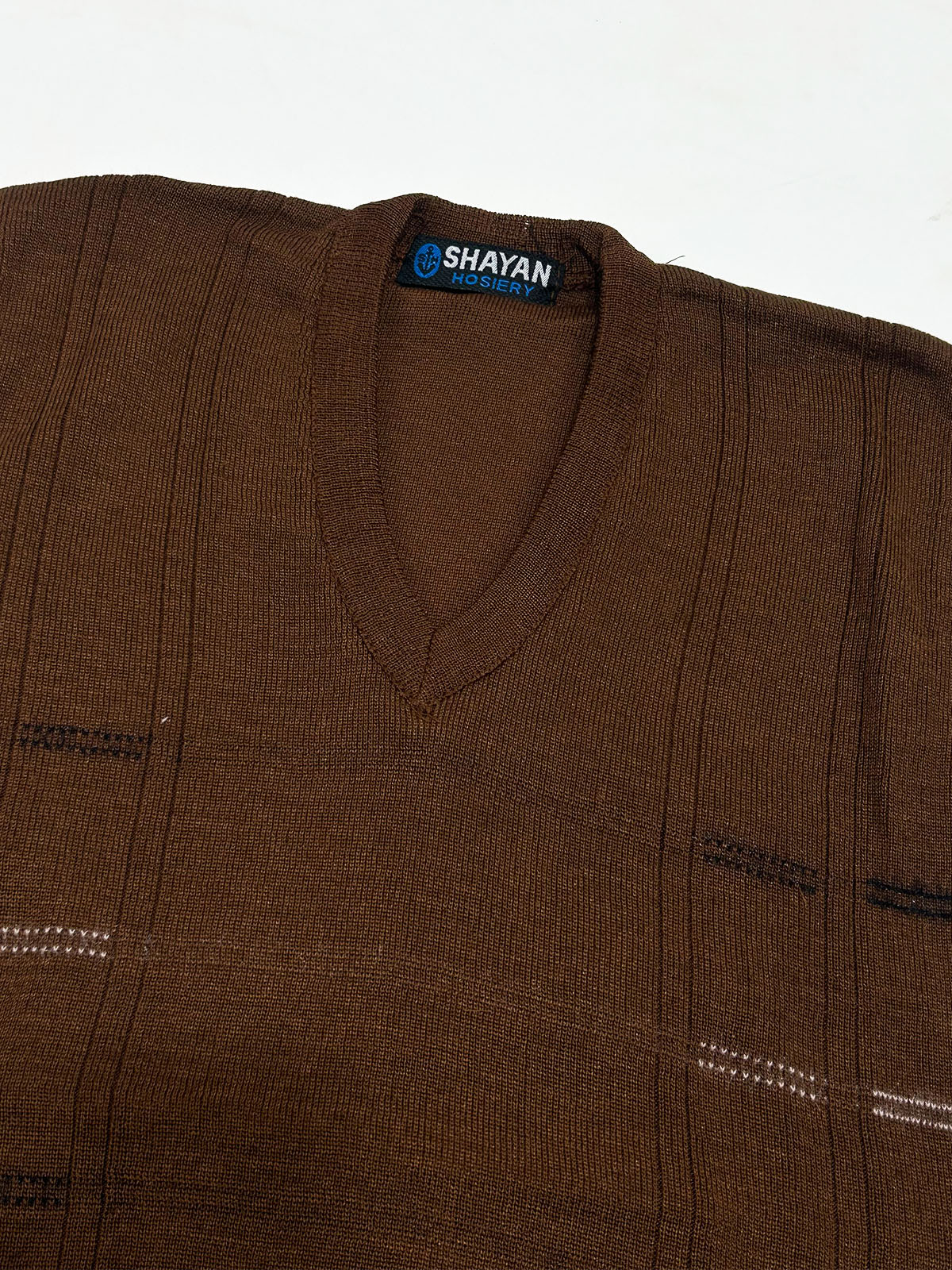 Rust Brown Sleeveless Sweater for Men MSW87