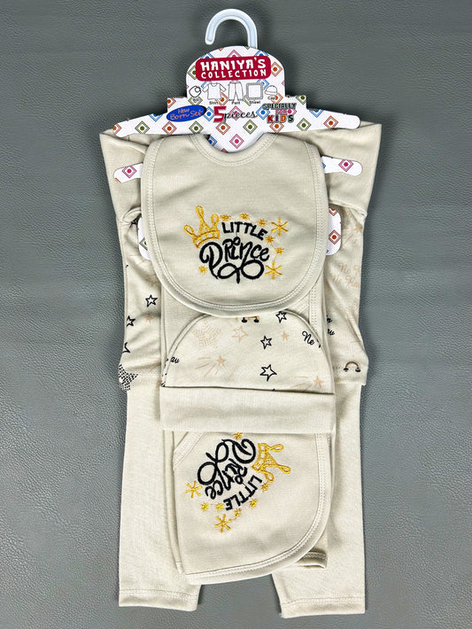 0Mth - 3Mth Prince Light Brown 5Pcs Gift Set For Newborn HG NBGS170