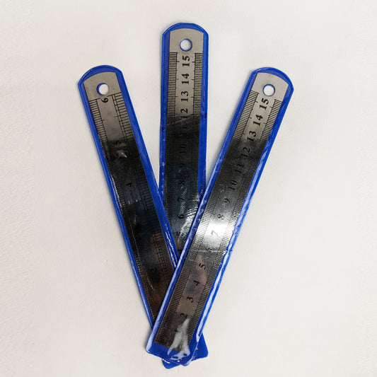 Pack Of 3 Stainless Steel Ruler 15CM