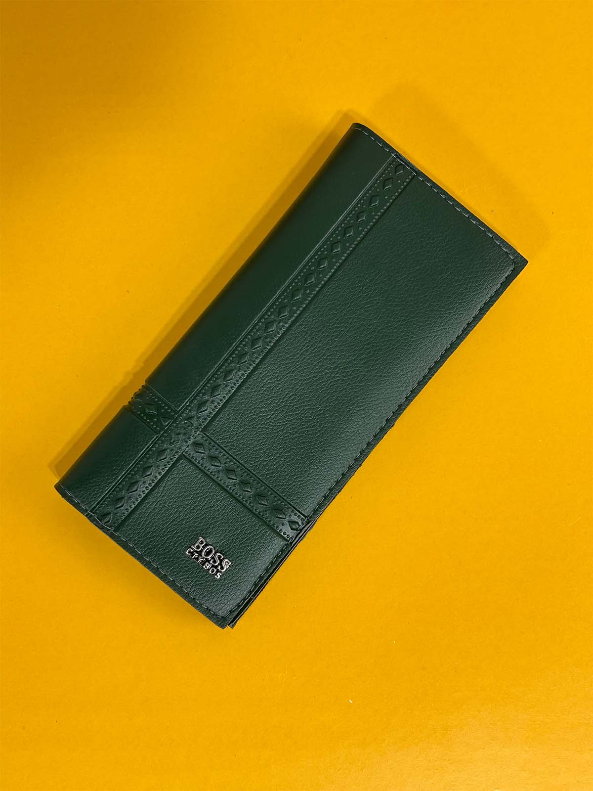 Green Syn-Leather Long Wallet For Men MW88