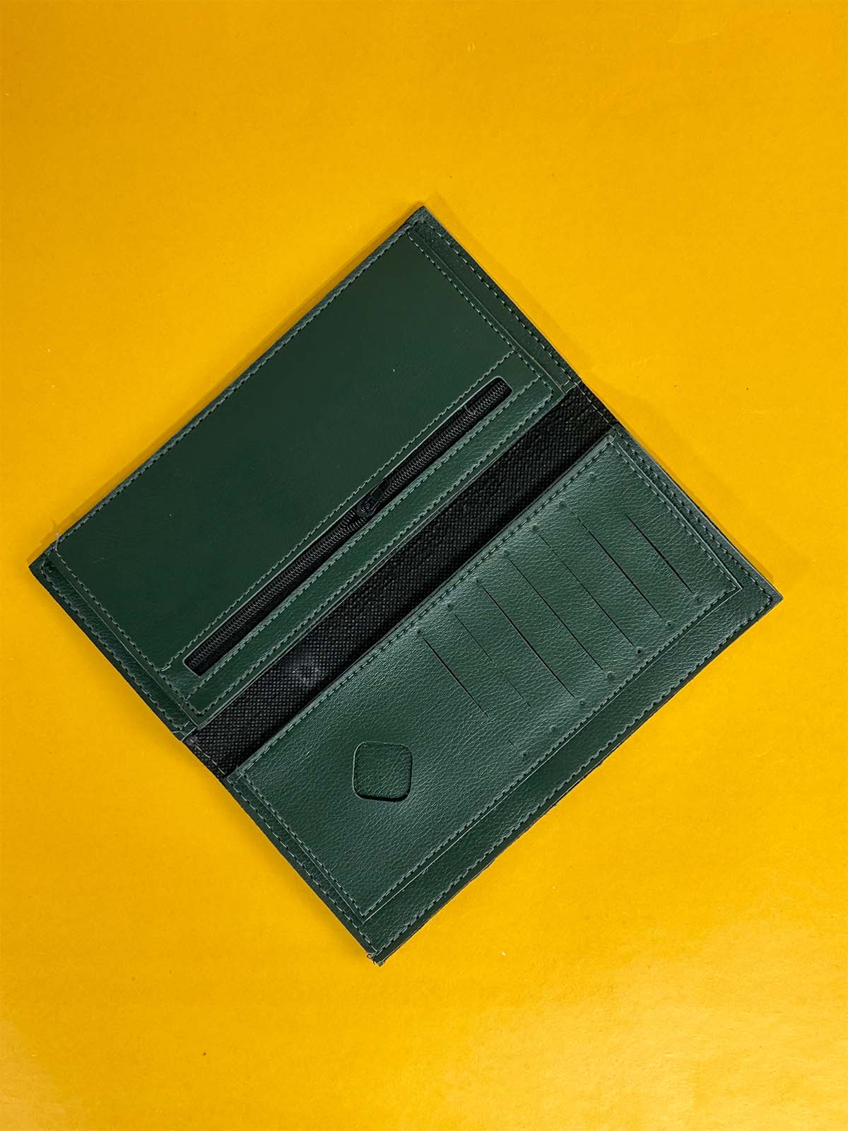 Green Syn-Leather Long Wallet For Men MW88