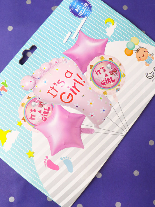 Pack Of 5Pcs It's A Girl Foil Balloons BP38