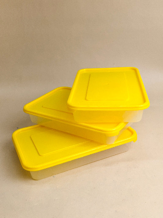 Pack Of 3 Food Container / Storage Box Yellow KIT-26