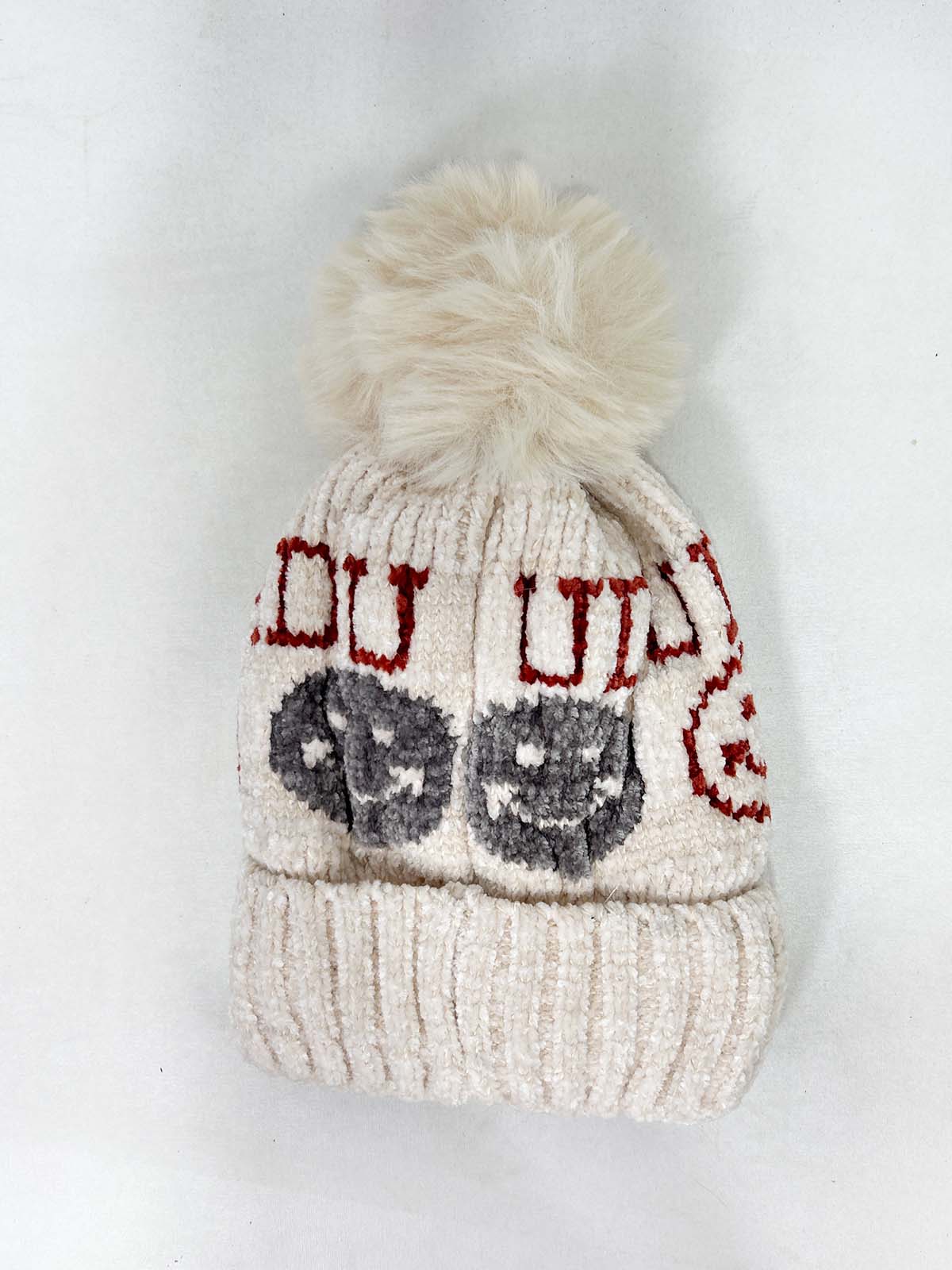 Smile Beige Beanie Winter Cap For Kids BWC32